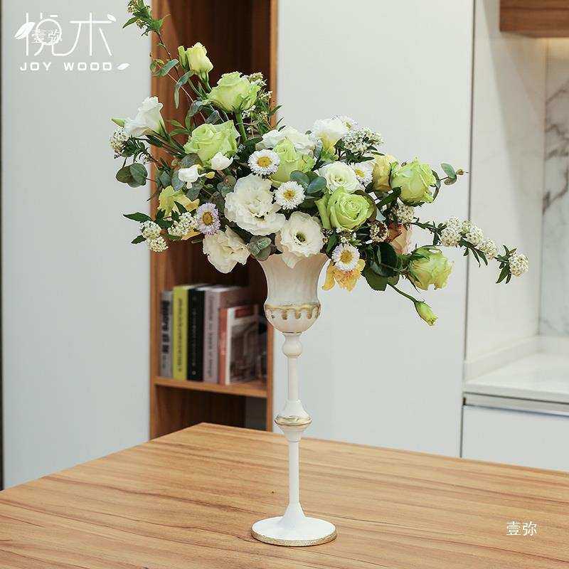 婚礼主桌花器西式复古花器桌面欧式摆件插花装饰台式艺高花店布置