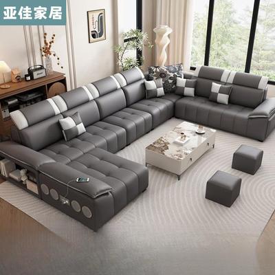 2025新款简约现代大小户型U形客厅整装时尚大气六件套布艺沙发