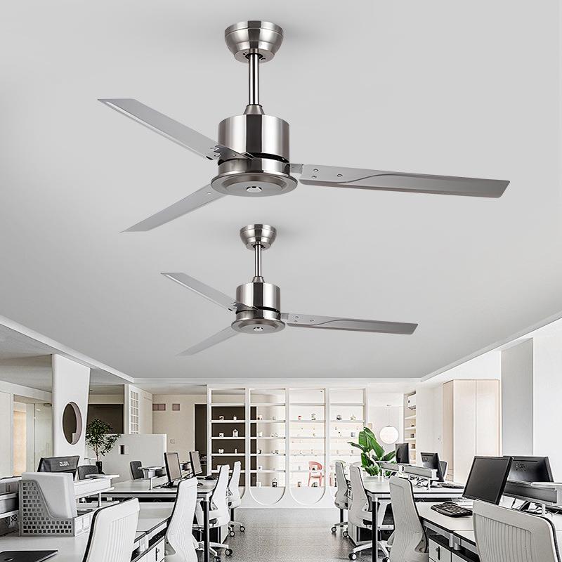 办公室装饰吊扇不锈钢扇叶风扇大风力工业餐厅吊扇现代简约电扇