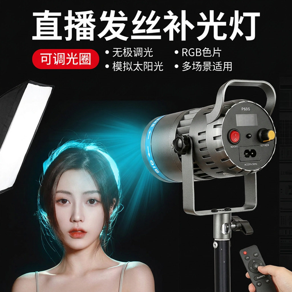 影邦轮廓灯直播补光灯逆光神明少女发丝灯拍照打光灯彩色聚光灯图片
