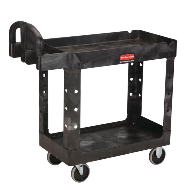 乐柏美两层工业用推车黑色FG452088工具车多用途推车
