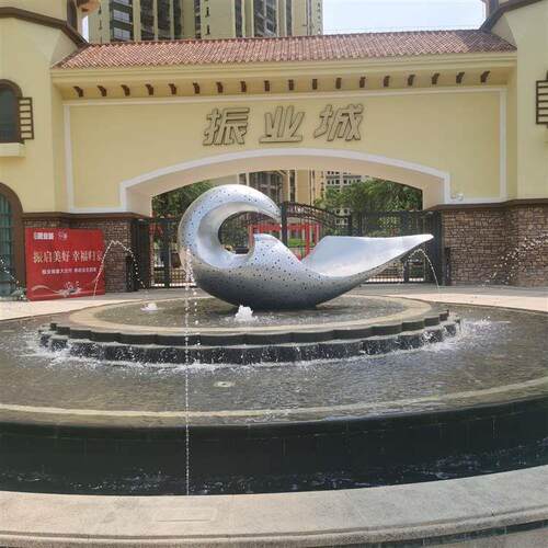 不锈钢雕塑户外大型浪花海浪水雕塑