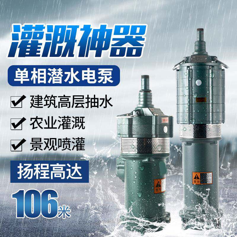 清水多级潜水电泵农用高扬程深井抽水泵220V小老鼠抽水机