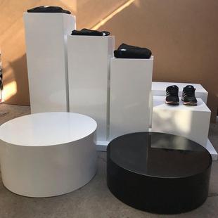 地台展示台服装店摆件增高圆形试衣站台站人圆形凳模特底座烤漆