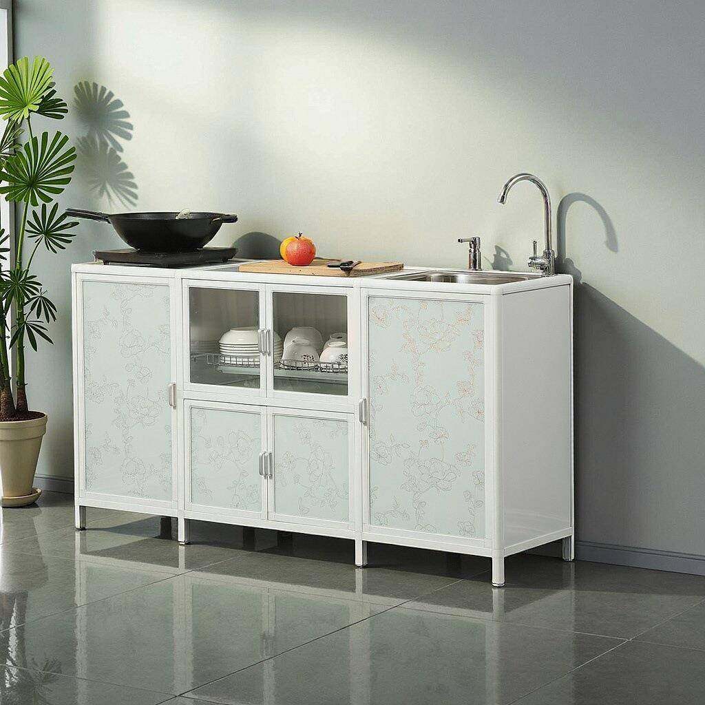 厨房柜子洗碗水槽柜简易组装经济型铝合金橱柜出租房不锈钢灶台柜,纺织面料/辅料/配套,纺织机械配件,淘宝优惠券,粉丝福利购,淘宝优惠卷