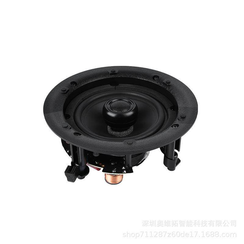 新款天花吸顶喇叭5寸6寸低音高音质同轴带分频器立体声音响