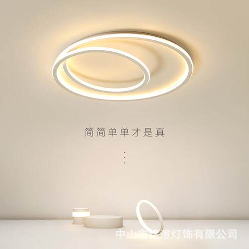 2022新款创意现代简约圆形吸顶灯大气卧室灯书房个性led极简灯具