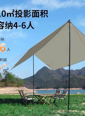 蝶形天幕牧蕉迪绿灰色拼接六角大凉棚PU涂银防晒防水抗风现货