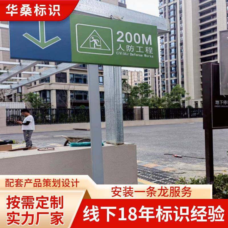 生产浙江新规人防标识牌三类高强贴膜型材车位吊牌