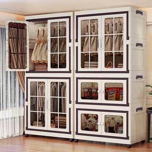 75CM复古落地衣柜大容量折叠收纳箱衣帽间防尘衣橱卧室简易整理箱