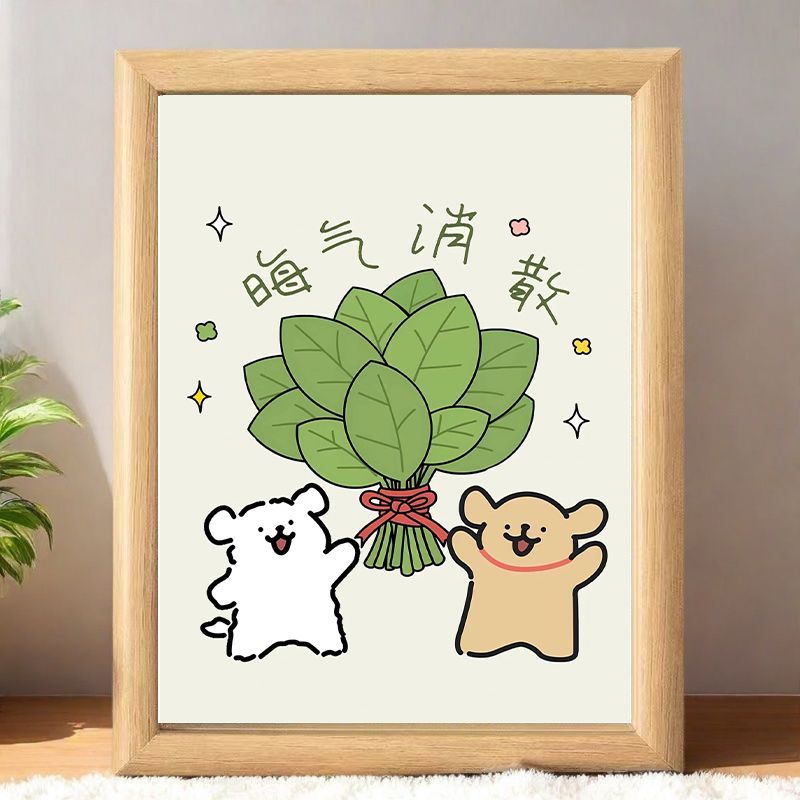 线条小狗新款柚子叶相框