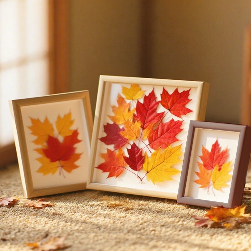 创意立体中空枫叶标本摆台相框
