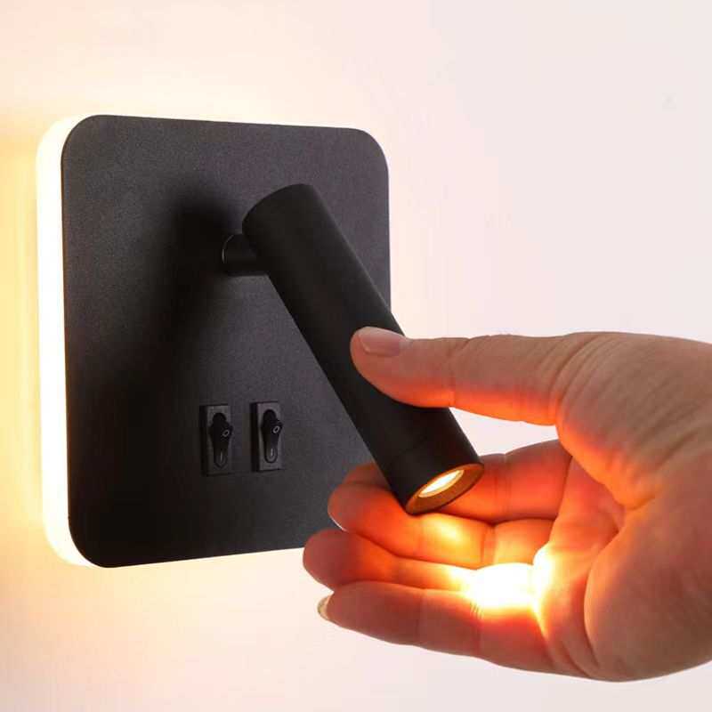 极简酒店客房书房卧室床头壁灯简约创意可旋转民宿护眼睛阅读射灯