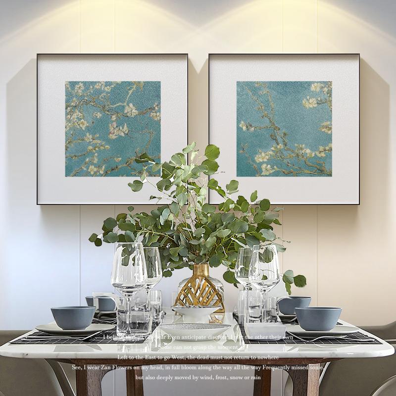 梵高杏新花现代绘画大师客厅餐厅室装饰挂画中式XJM卧玄关画清新