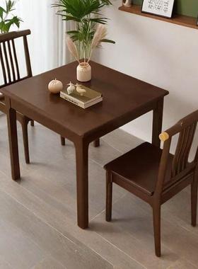 中代式餐桌简约全木无小方阳桌现正方实形家用小户型饭桌台半岛茶