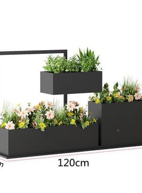 YDG户外锈钢铁艺花盆酒吧餐厅台阳台花箱景露组合镀锌钢庭院造花