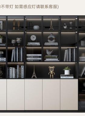 展示柜轻奢实木柜玻璃门组家用收合客厅储物CWM柜书一体整墙防尘