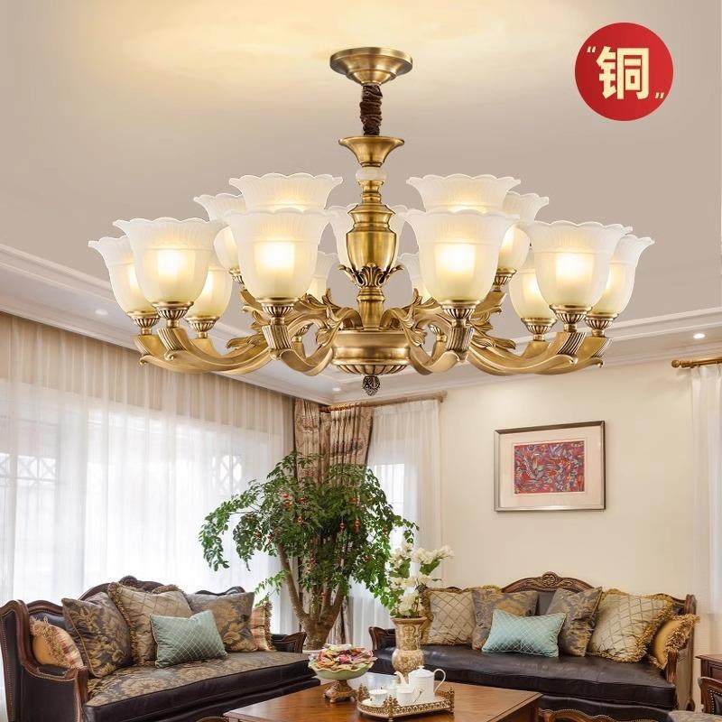灯美式全铜吊灯灯欧式奢华客厅餐厅226卧室简约书大气复古房高档,家装灯饰光源,智能吊灯,淘宝优惠券,粉丝福利购,淘宝优惠卷