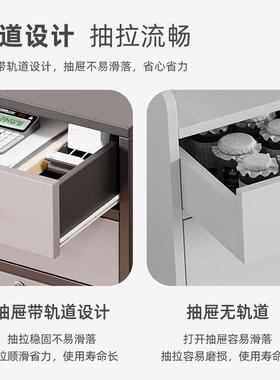 SDN文件物柜办公室桌下收纳柜带锁矮柜柜抽屉柜木小质边柜储落地