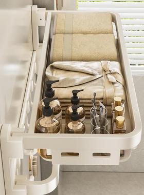 免打孔ZLB浴收纳套装卫生奶间置物架油风加浴厚太空铝壁挂折叠巾