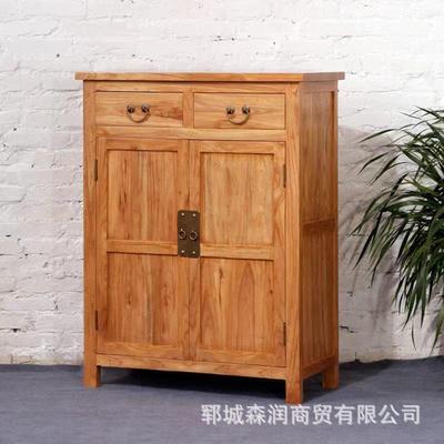 老榆客厅三屉三JK5门玄关靠柜木实木墙收纳柜厨立式储物柜茶房水