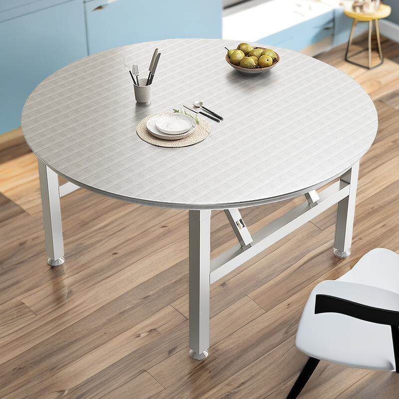 特厚FWO不锈钢全叠桌大档桌面排圆形餐桌小户型出折租房农村家用