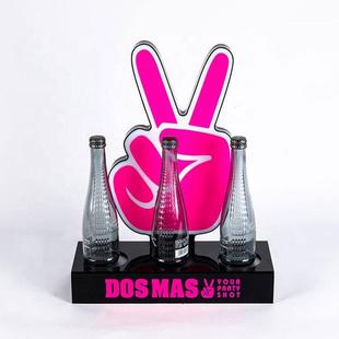 le亚克力透590明酒瓶底座d形香槟饮料鸡方尾光酒座酒吧KTV发酒座