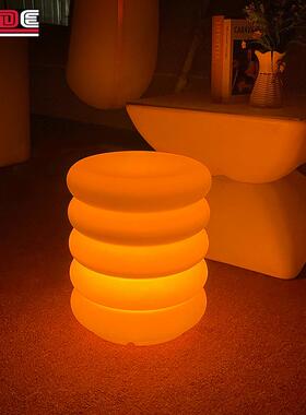 LED发光能螺纹KD-CS235凳店甜甜圈变色氛围防摔防水七彩凳子功夜