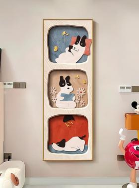 巴胺镜子玄关暗画式穿衣镜隐藏式全身100294镜装饰藏红多色小狗推