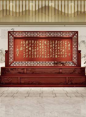 025实XPI木浮屏雕风隔断玄关单位2公司大厅前座厅进门遮挡中式雕