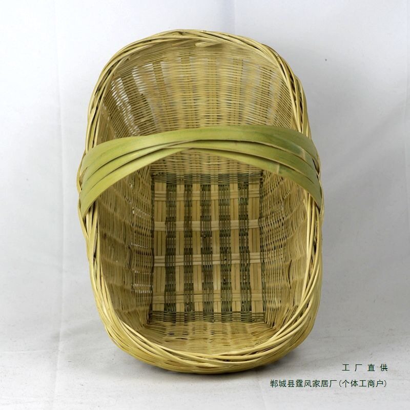 手工竹编手提菜篮子摆摊