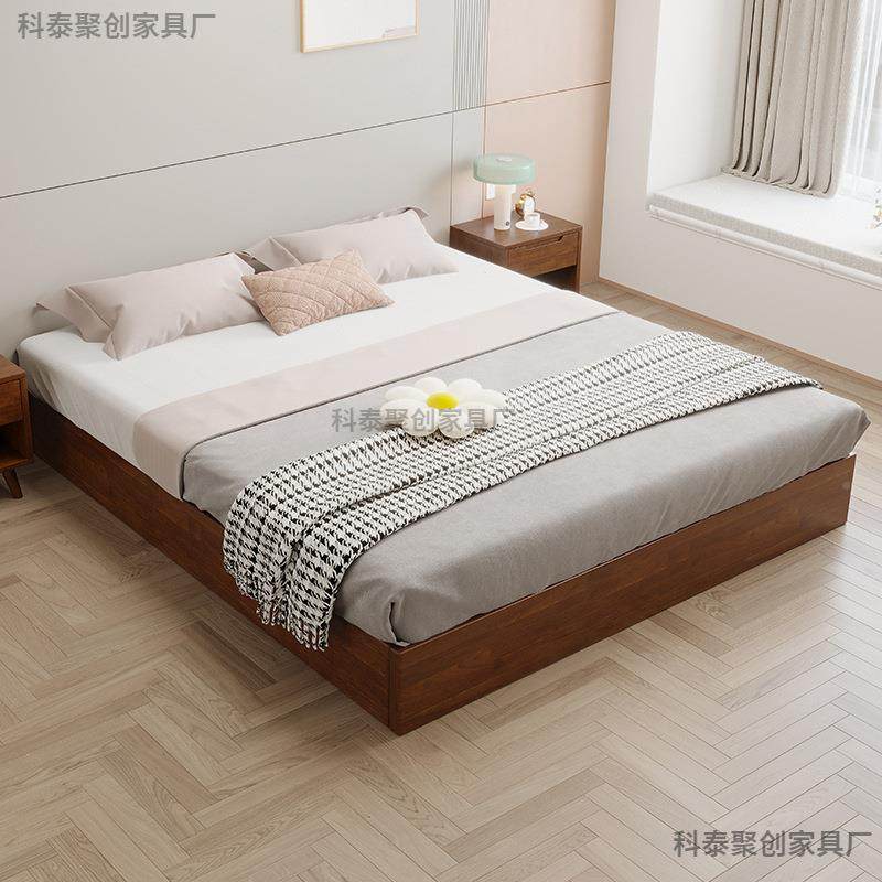 无头板排骨床架床简现代42332约小户型家用榻榻米钢木床全实木落