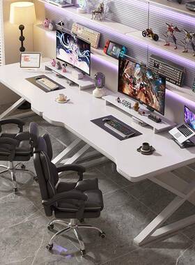 电桌家用长书桌电竞双人情侣卧并室工作台排办公桌脑YFQ子跨境桌