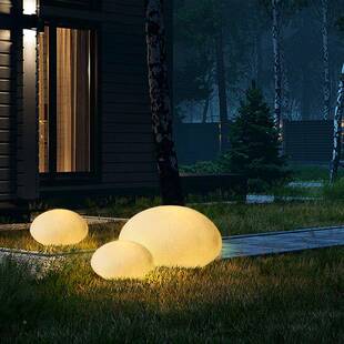 草坪灯LC-438户防水月球灯花庭院亮化氛围园景观外灯意创鹅卵石别