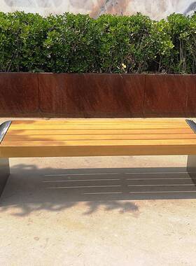 公坐BZY-64-0凳不户外长凳景园区园林广场商场创条意新款锈钢长椅