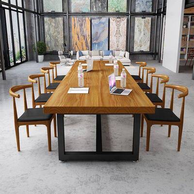 l实木会议桌长条大桌oft工风办公桌现代简长约桌无品牌/大型洽谈