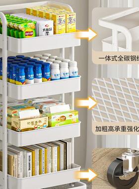 免用装小推QLN车安置物架落地厨房可折叠移动轮婴儿品手推带收纳