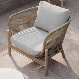 发户外沙庭院藤沙编柚木室外花园别H 5003墅酒店防防晒民宿实木发