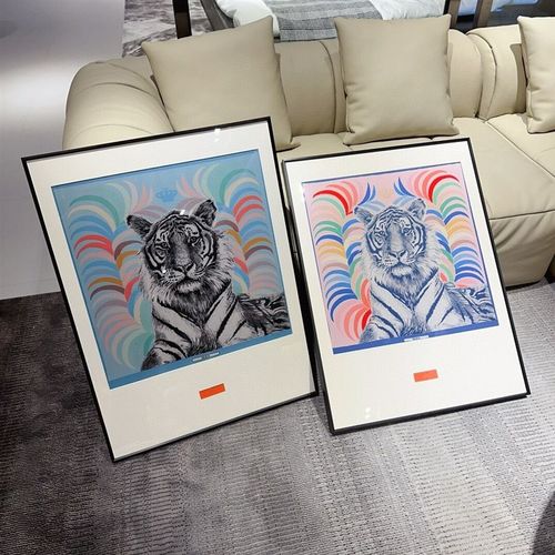 爱 马 丝巾装裱90方巾裱画裱框铝合金竖幅超大尺寸客厅玄关落地画