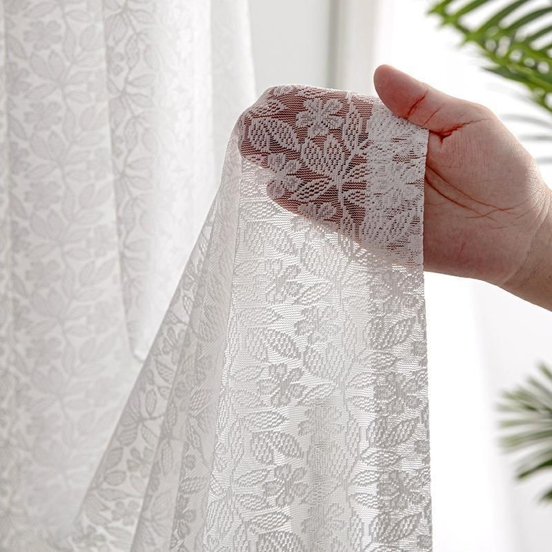 2023新款透光田园风窗纱高档藤蔓蕾丝窗纱窗帘白纱帘客厅阳台卧室