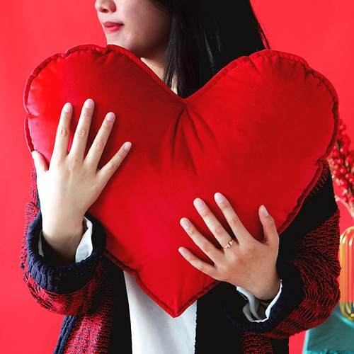 结婚抱枕套红色爱心抱枕靠枕中国风靠背客厅沙发腰靠垫新婚庆