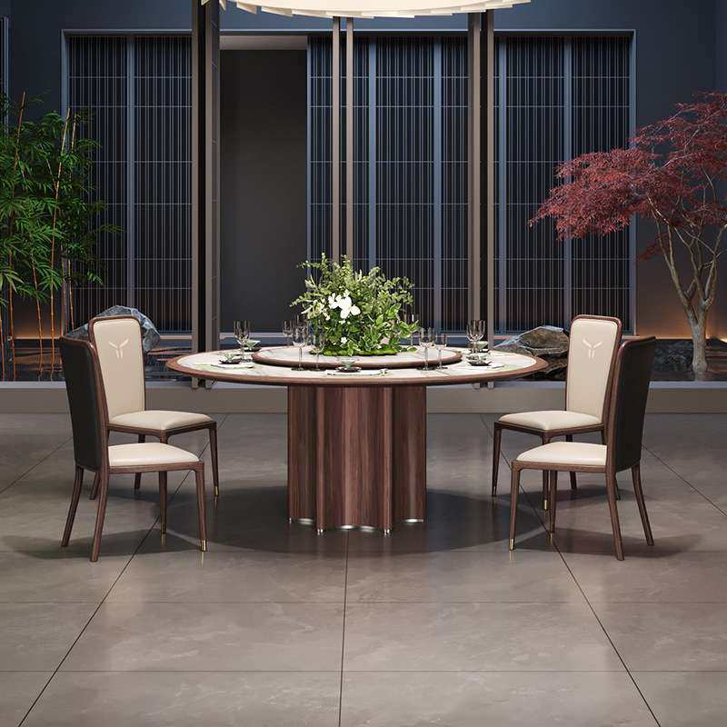 岩板餐桌圆形实木家用新中式1.4/1.6/1.8米10/15人酒店圆桌火锅桌,电子元器件市场,其它元器件,淘宝优惠券,粉丝福利购,淘宝优惠卷