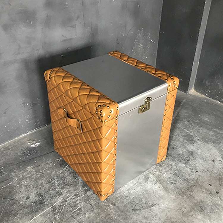 美式金属loft工业风家具铝合金箱式储物柜咖啡桌茶几边几复古收纳