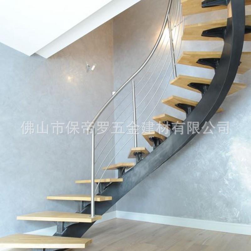 不锈钢配件佛山保帝罗钢木楼梯护栏室内家用扶手栏杆