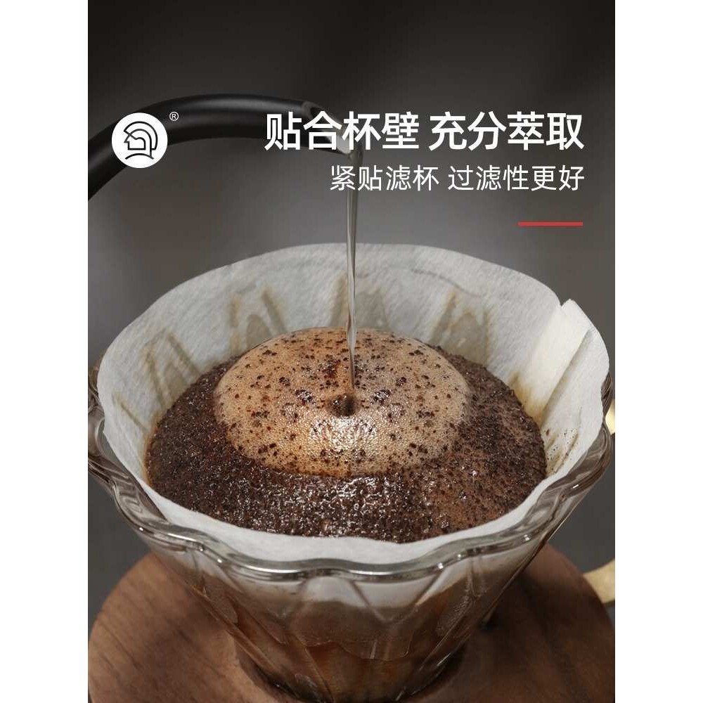 手冲咖啡V型过滤纸美式咖啡滴滤机圆孔滤杯过滤网V60通用