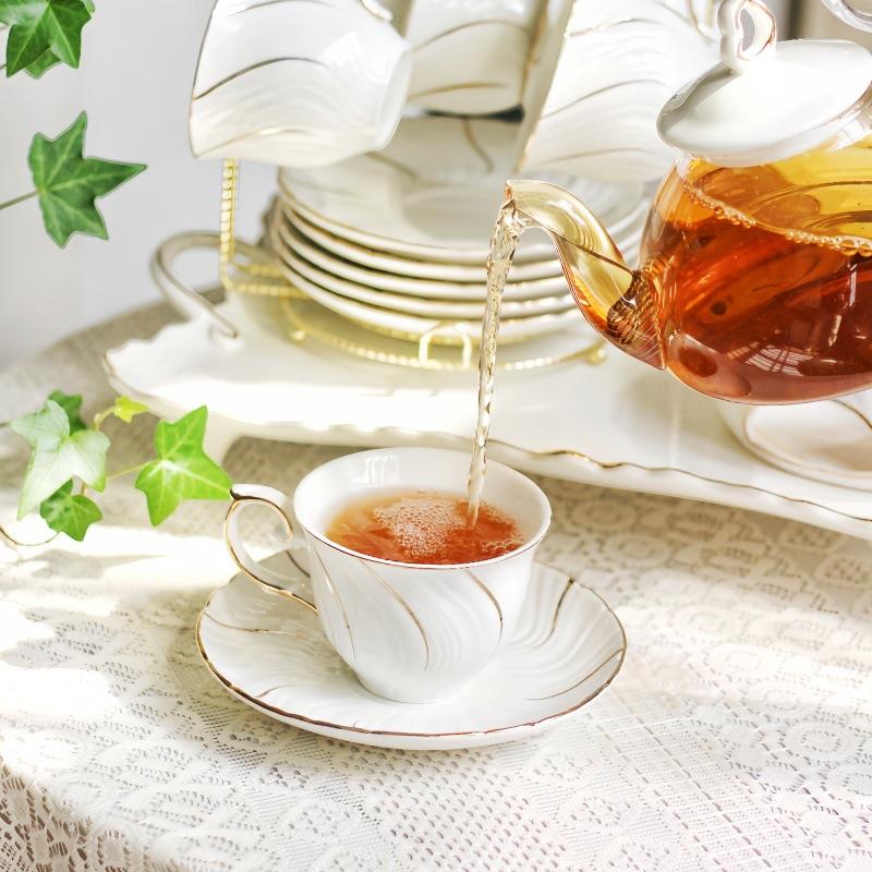 咖啡杯套装英式下午茶杯子红茶欧式茶具陶瓷杯家用玻璃花茶壶优雅