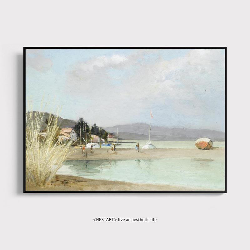 法国复古乡村风景油画客厅装饰画餐厅玄关书房小众艺术挂画印象派