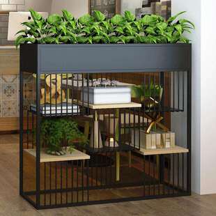 loft工业风隔断花架绿萝阳台装饰架落地置物架花槽花架子多层室内