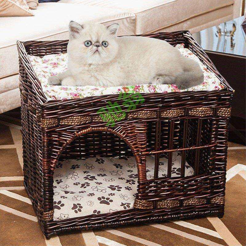 yut猫窝夏季藤编猫窝四季通用封闭式猫窝别墅可拆洗别墅猫屋猫笼,电子元器件市场,其它元器件,淘宝优惠券,粉丝福利购,淘宝优惠卷