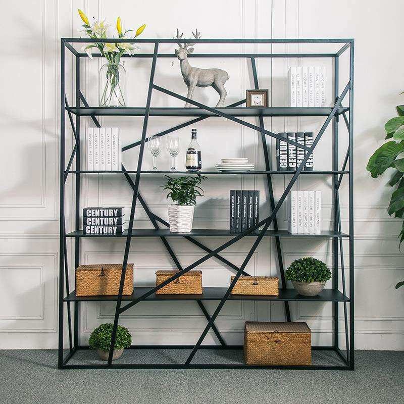 铁艺置物架书架办公室屏风隔断展示架创意家具厂家客厅架子